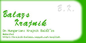 balazs krajnik business card